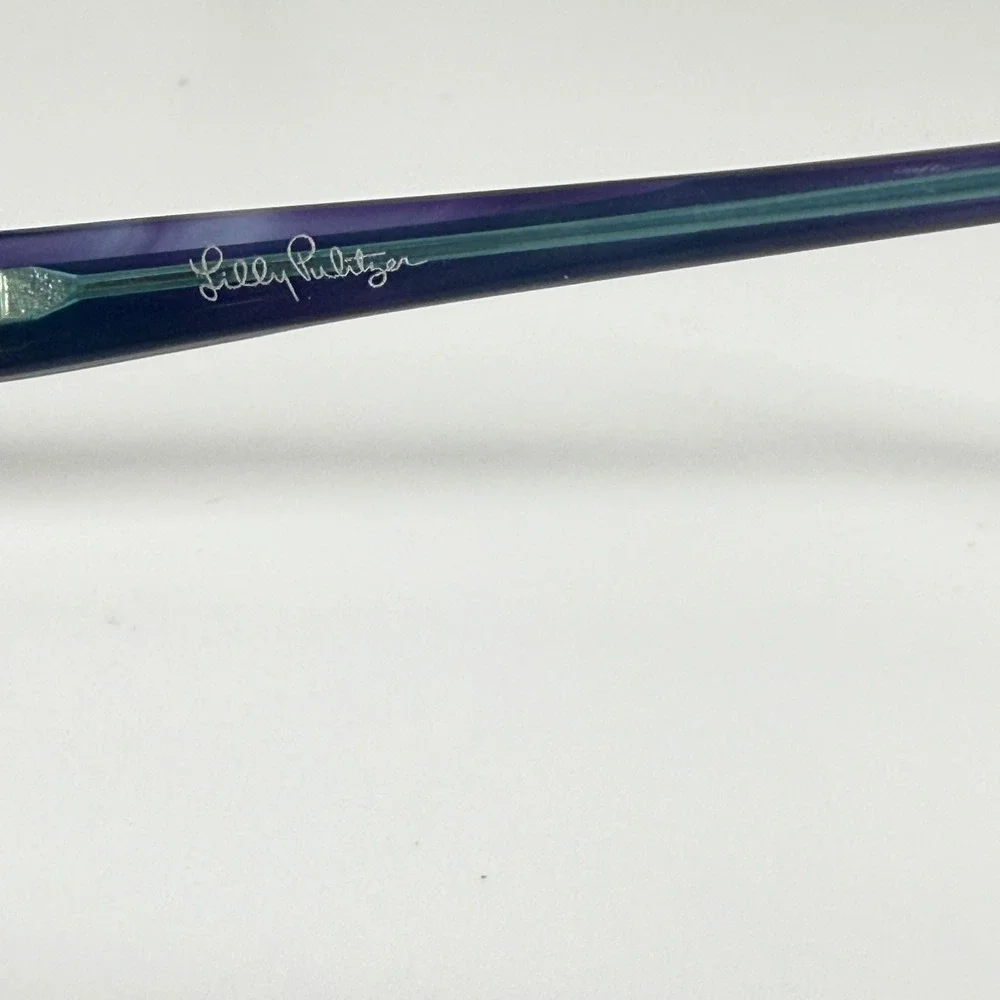 Lilly Pulitzer Clotilde Eyeglasses Purple Teal Marble‎ 52-16-135 PU 22192
